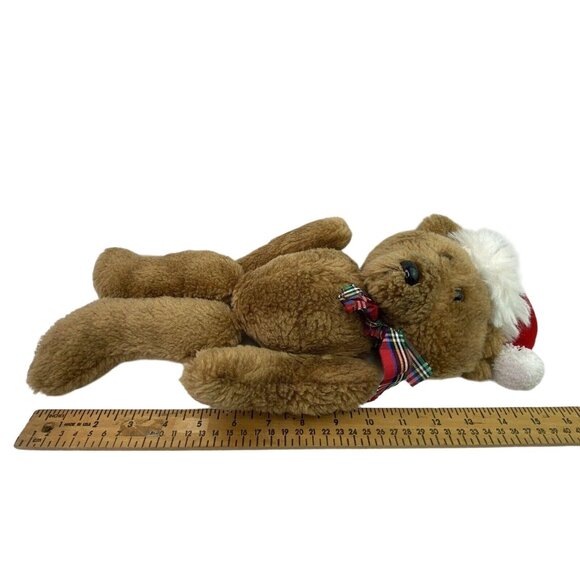 Vintage Hallmark 1984 Beau Bear Teddy Plush 14" Scruffy Christmas Santa Hat - Picture 3 of 8